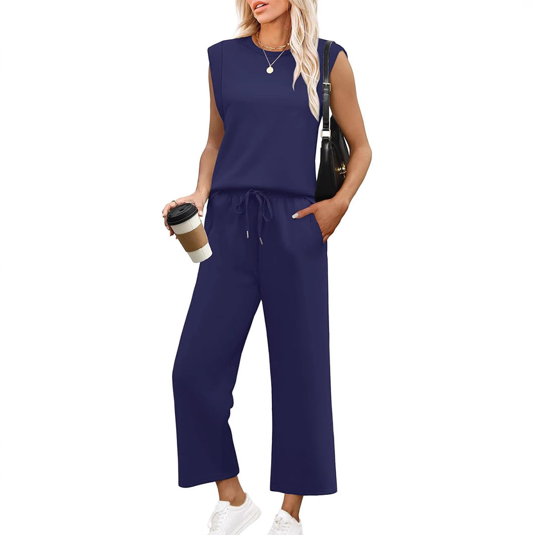 Dame Relaxed Fit Jumpsuit med forkortede ærmer og behagelig talje Stilla