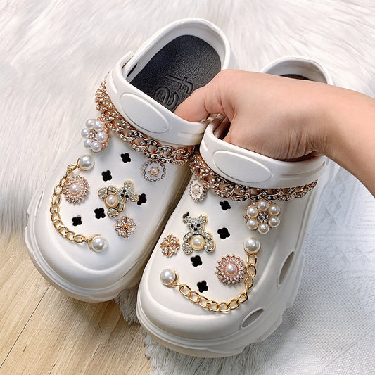 Dame Dekorative Clogs med funklende applikationer og modige udsmykninger Stilla