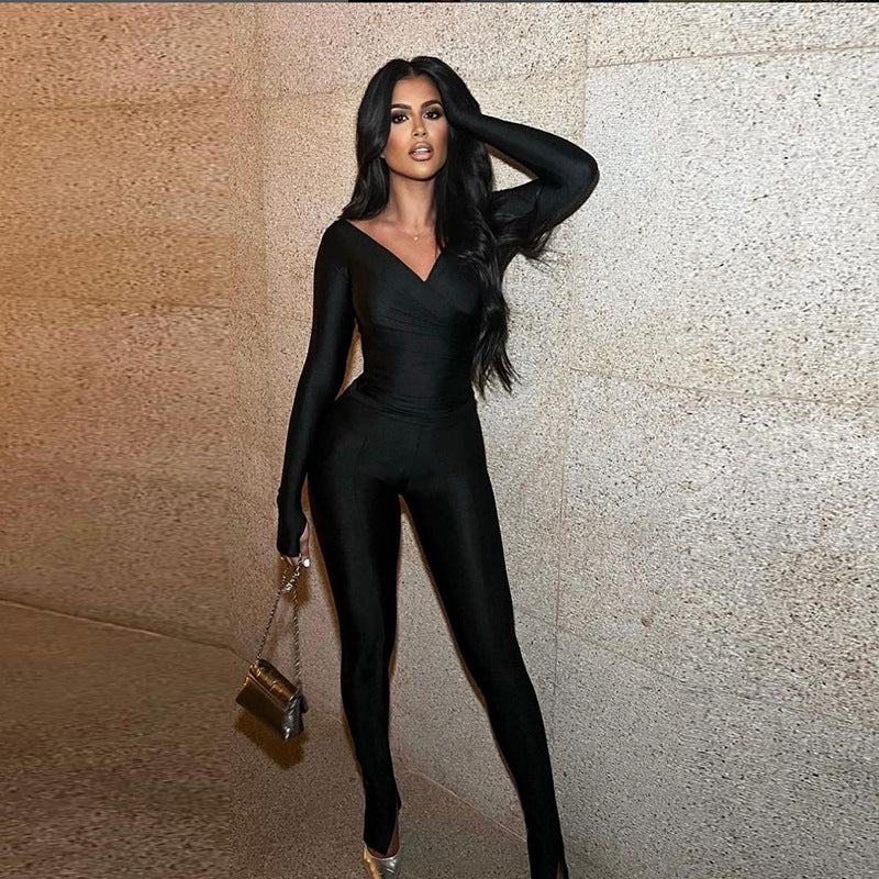 Femme Langærmet Bodysuit Jumpsuit Stilla