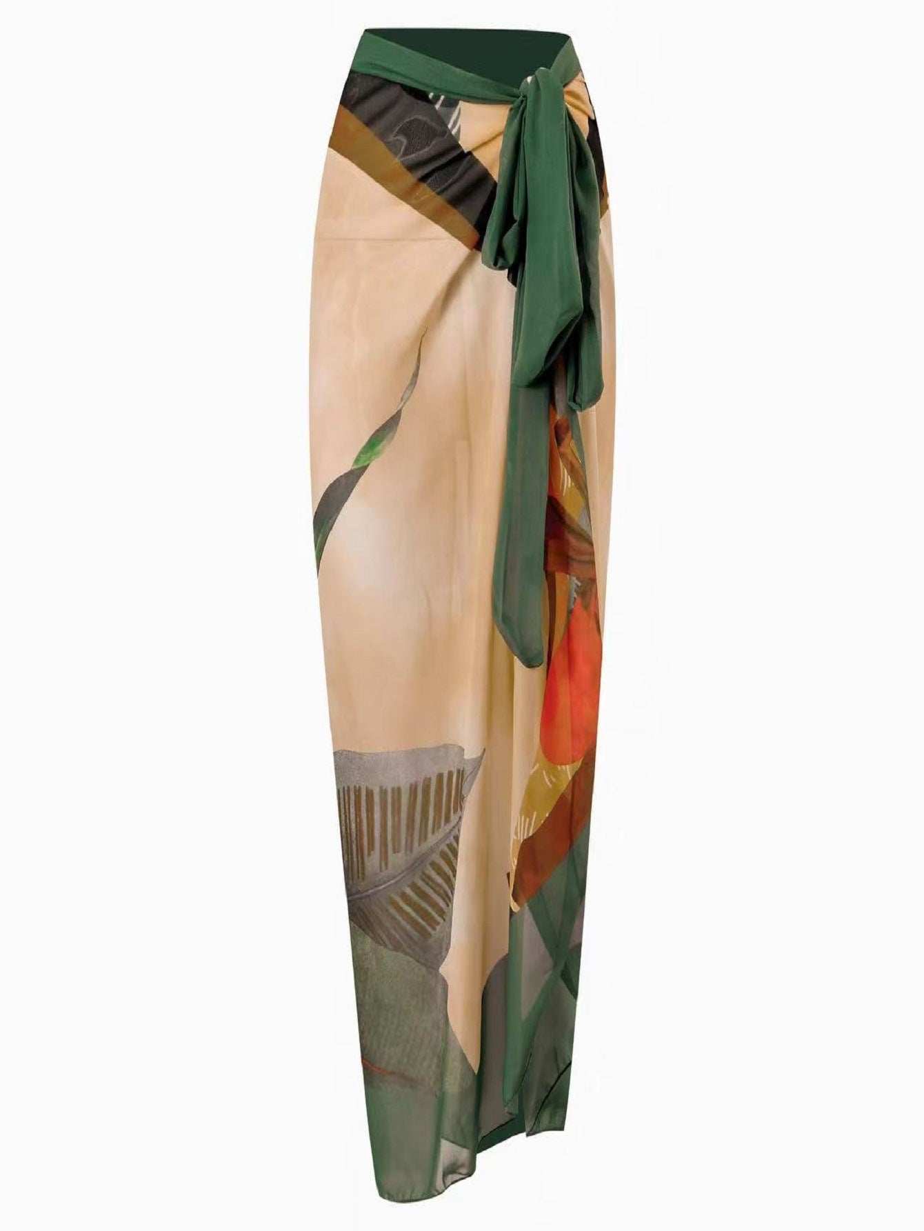 Dame elegant floral trykt svømme sæt med matchende indpakningsskørt Stilla