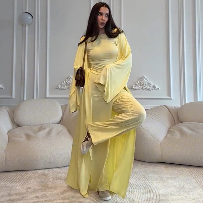 Dame komfortabel jumpsuit med bred pasform og lange ærmer Stilla