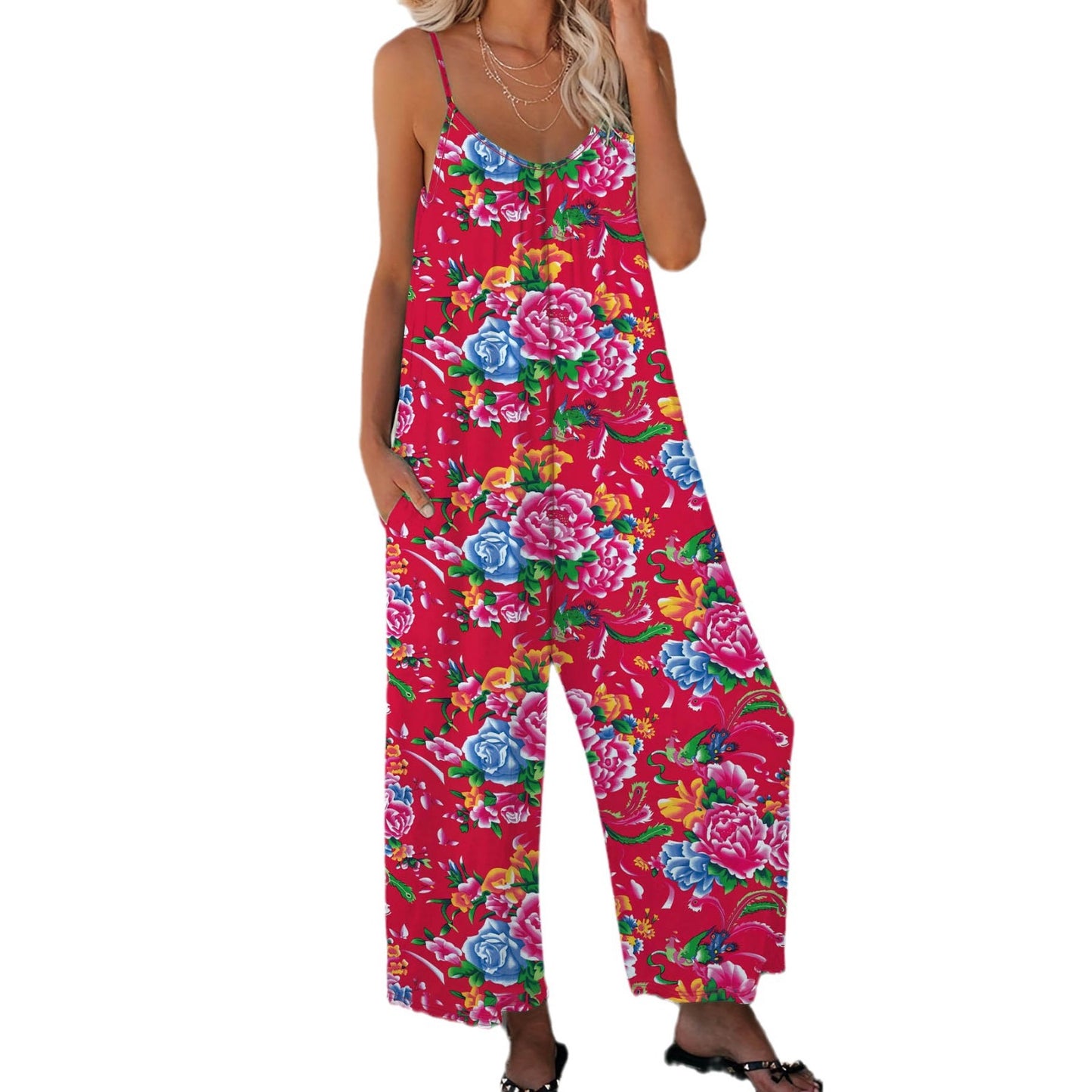 Dame Luftig Jumpsuit med floralsk mønster og afslappet snit Stilla