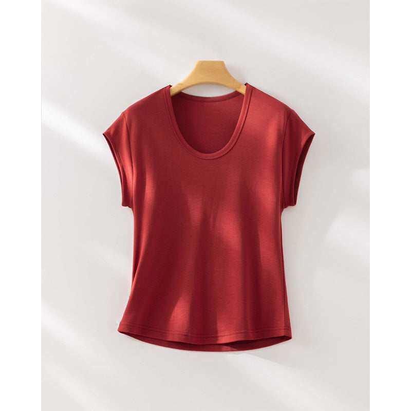 Femme Cap Sleeve Modal Blandingsmateriale Top Stilla