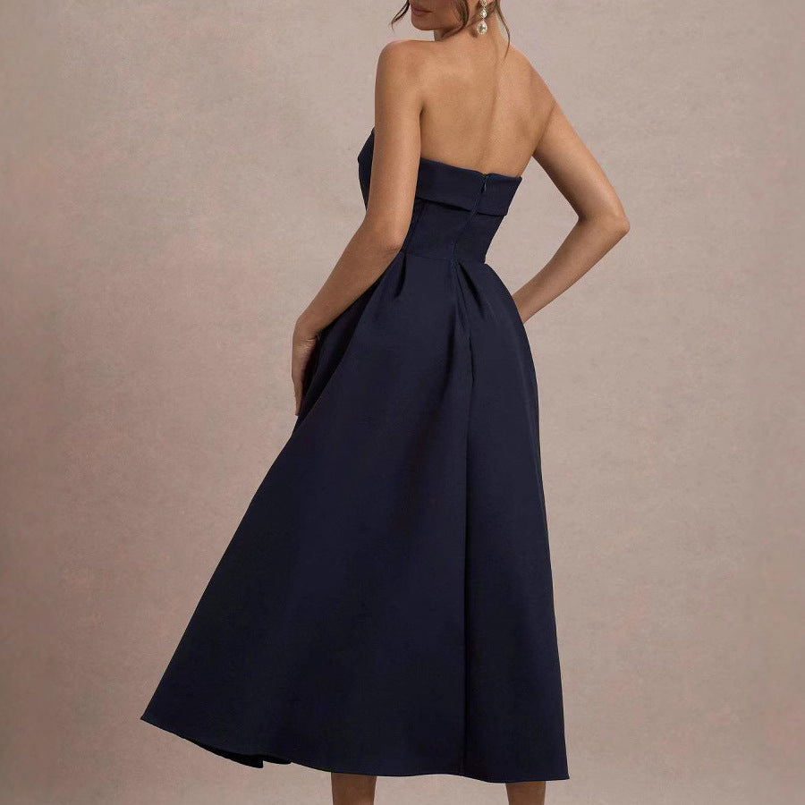 Dame elegant A-linie aftenkjole med talje-betonet design Stilla