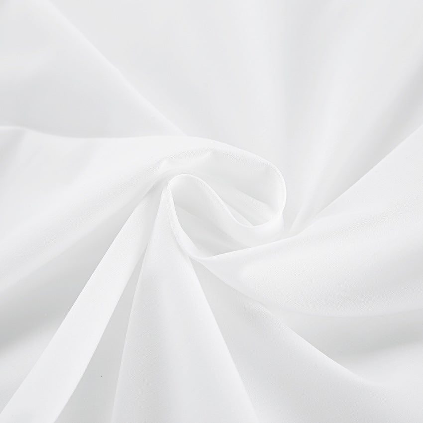 Dame cropped bluse med voluminøse ærmer og elegant høj krave Stilla