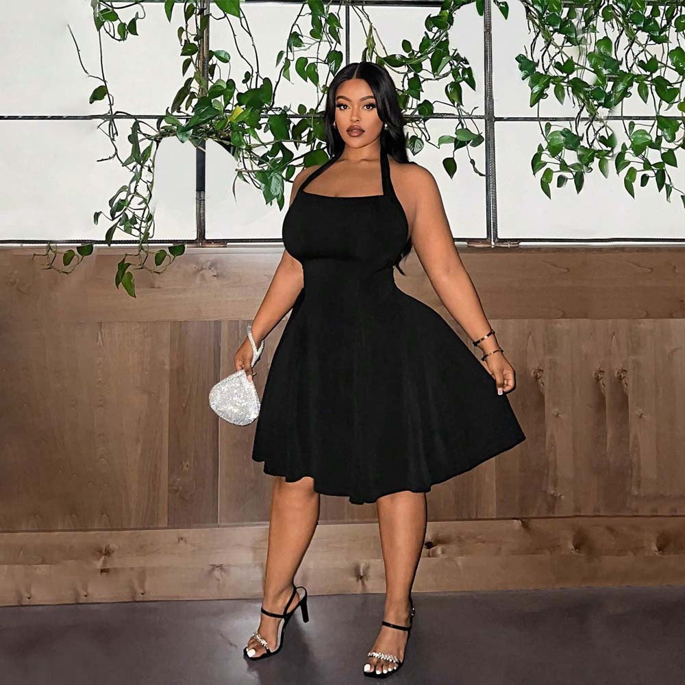 Dame elegant A-linje kjole med skulderløst design Stilla