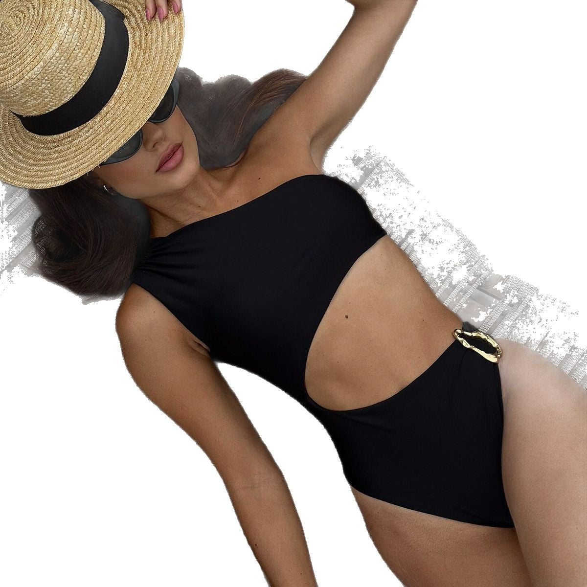 Dame Einseitig Bikini med dekorativ ring Stilla