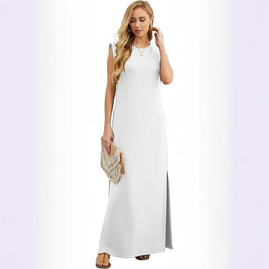 Dame afslappet Maxi-kjole med sidelommer Stilla