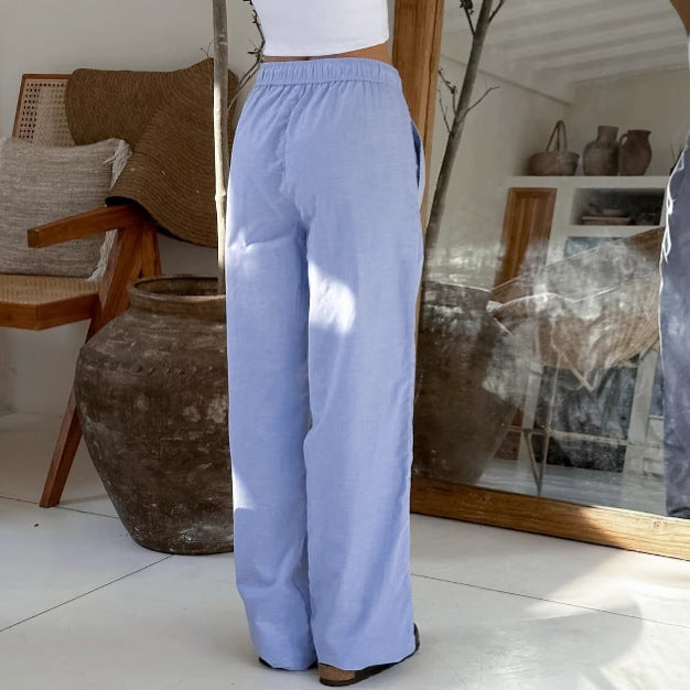 Dame afslappede Palazzo-bukser med elastisk talje og svajet snit Stilla