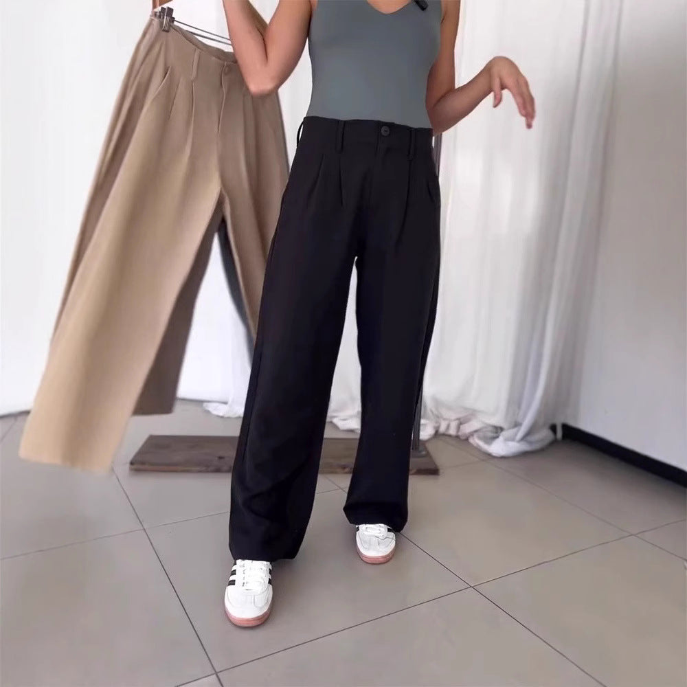 Dame elegant bukser med vidde pasform og høj talje Stilla