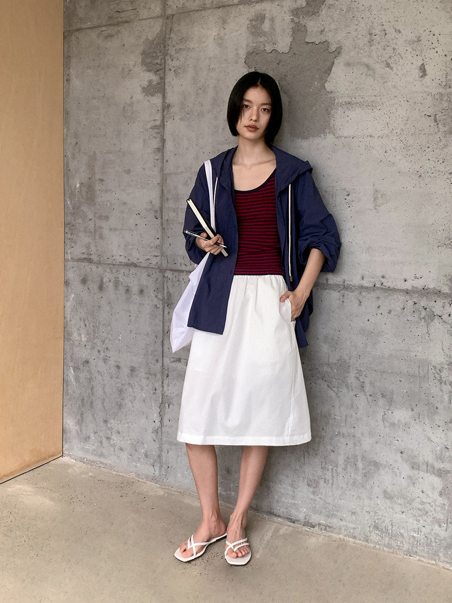 Dame afslappet bluse med hætte og løs pasform Stilla