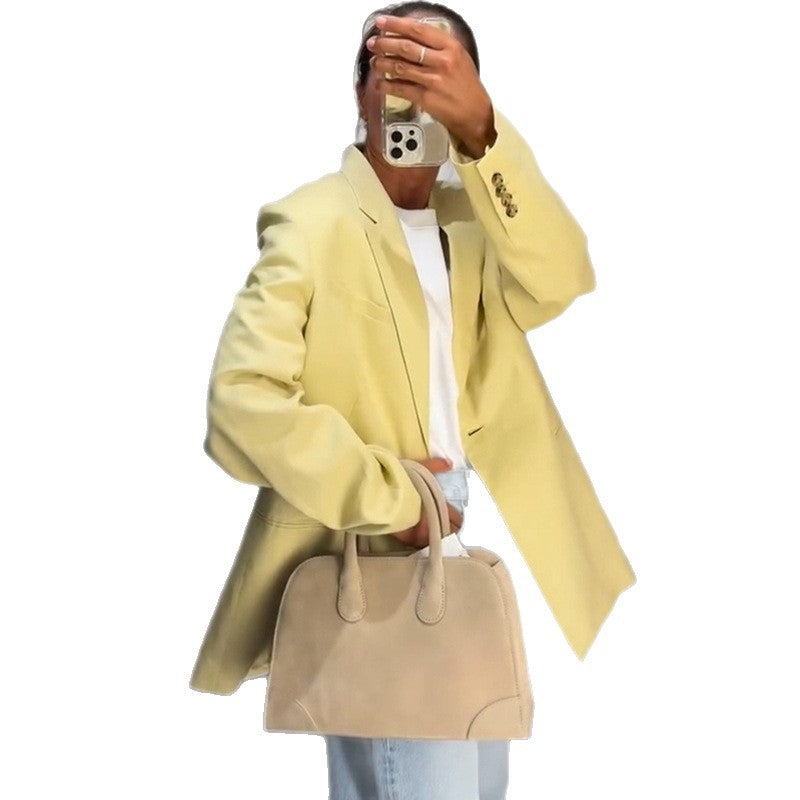 Dame afslappet linned blazer med struktureret snit og elegante detaljer Stilla