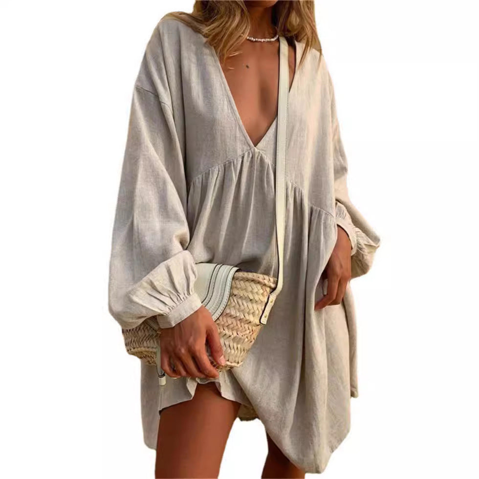 Dame afslappet skjortekjole Stilla