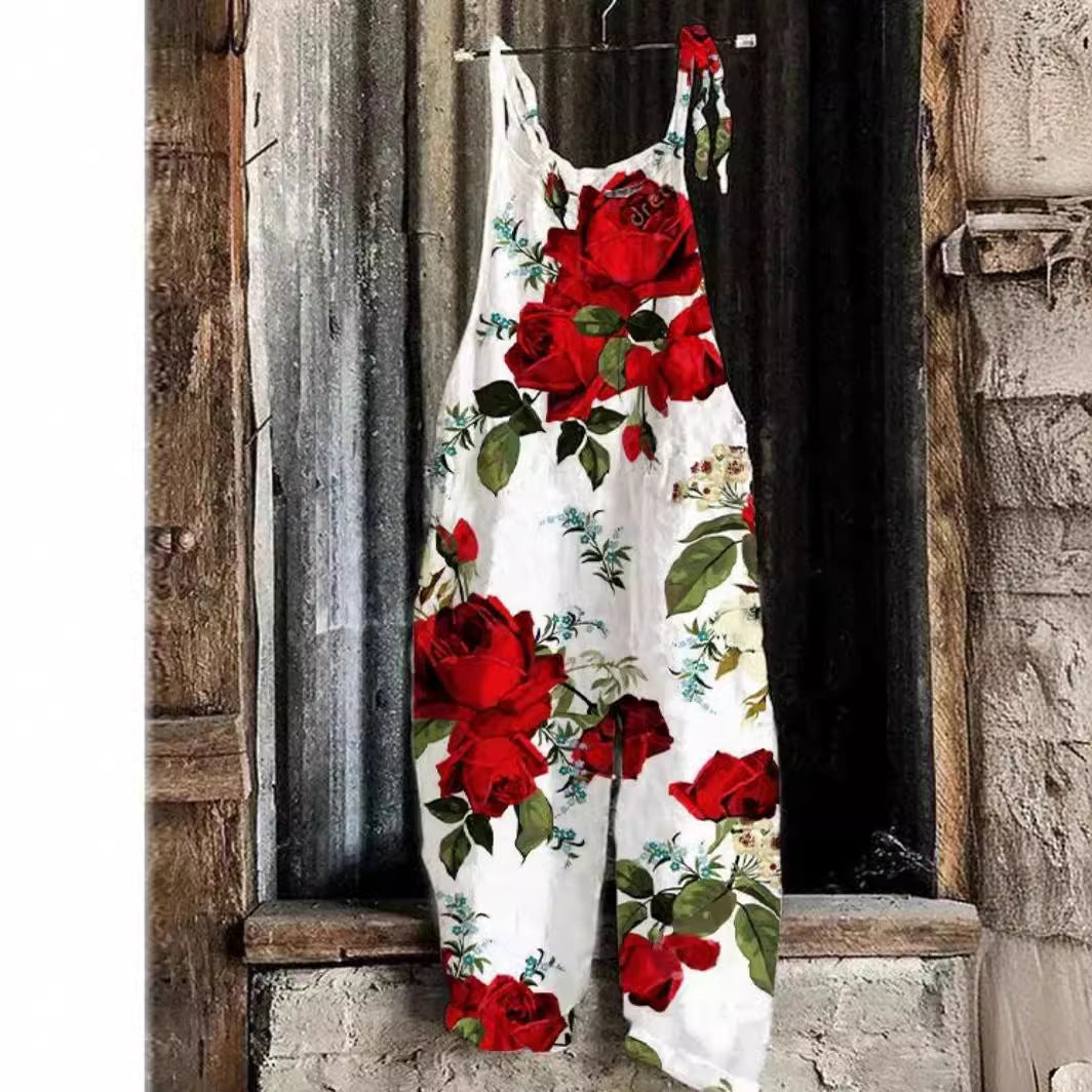 Dame Kunstnerisk Tryk Overall Jumpsuit Stilla