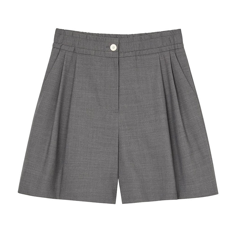 Dame elegant højvandsbukser med moderne folder og elastisk bælt Stilla