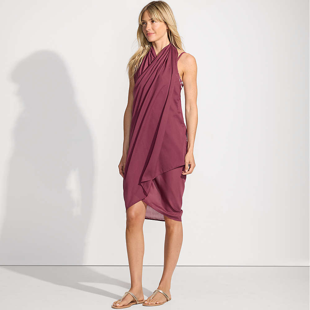 Dame Elegant designet badedragt med asymmetrisk chiffonoverlæg Stilla