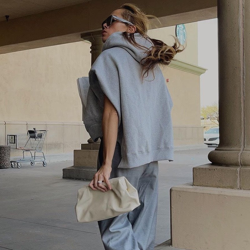 Dame afslappet hættetrøje med løs pasform og raglanærmer Stilla