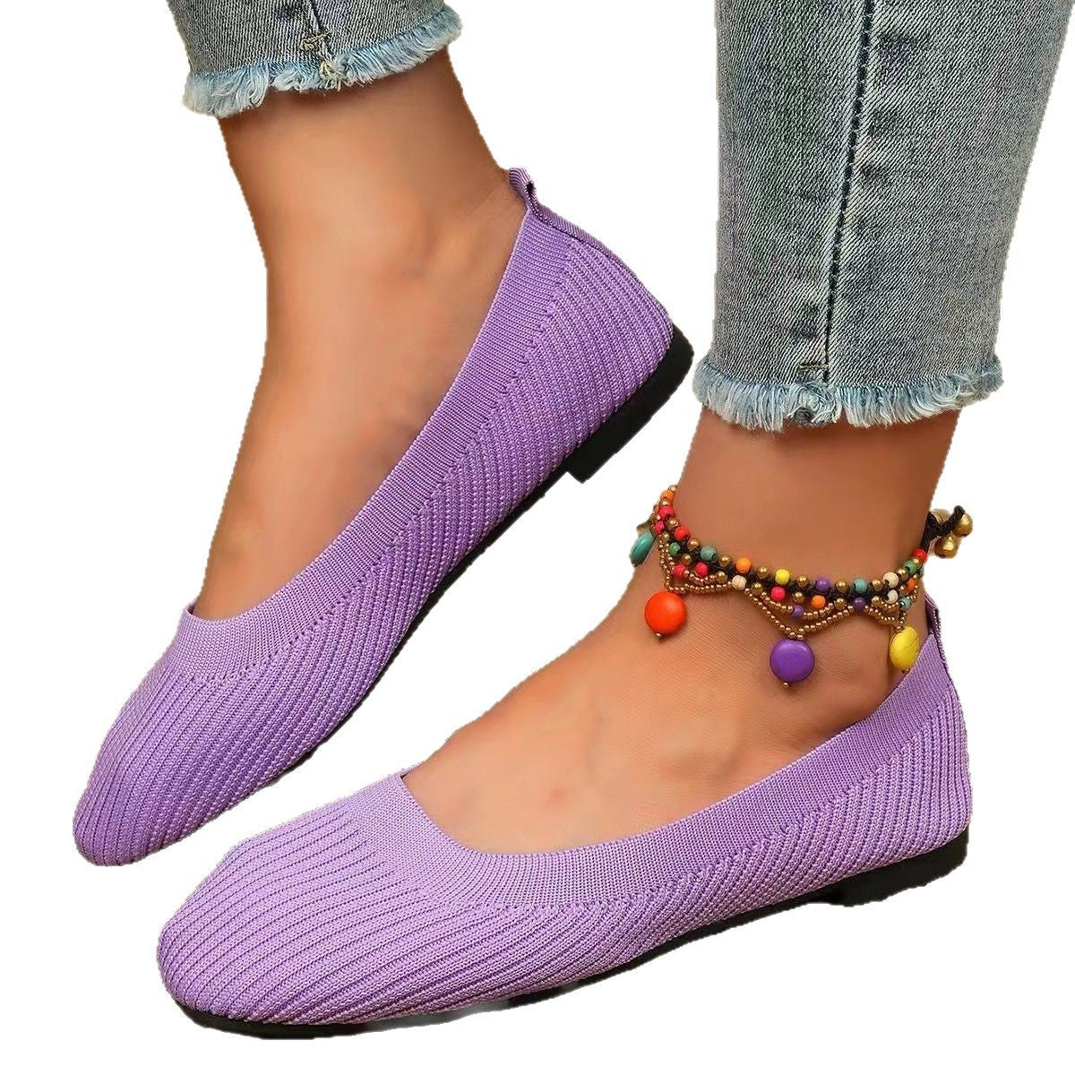 Dame elastiske ballerinaer med skridsikker sål Stilla