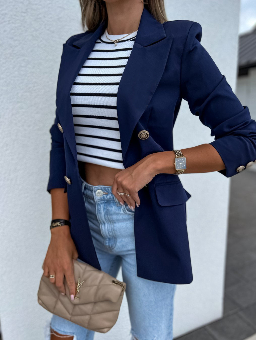 Dame elegant blazer i klassisk snit Stilla