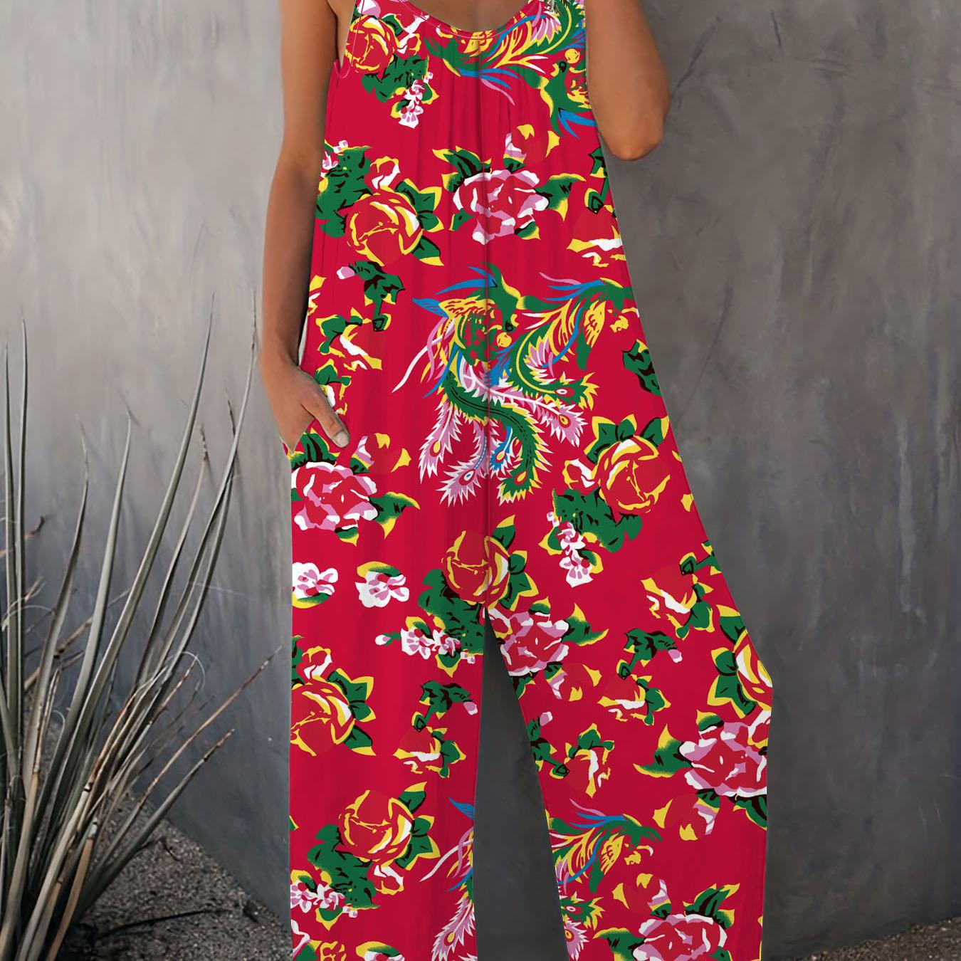 Dame jumpsuit med blomstermønster fra Stilla