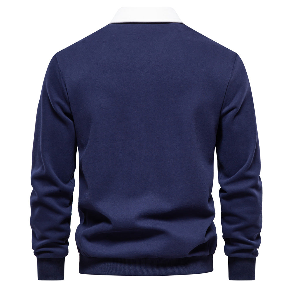 Herrer Langærmet Poloshirt med elegant krave og blød bomuldsblanding Stilla