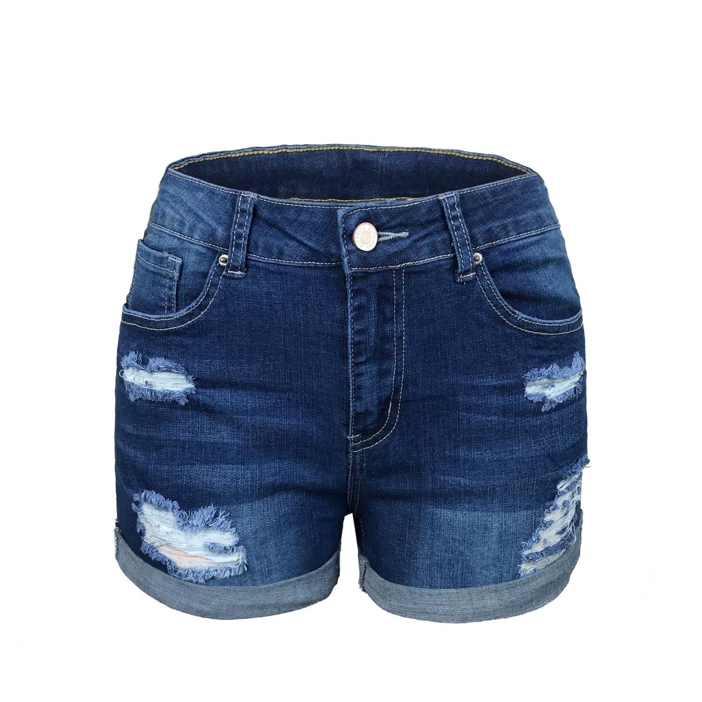 Dame afslappede og fashionable denim-shorts i vintage stil Stilla