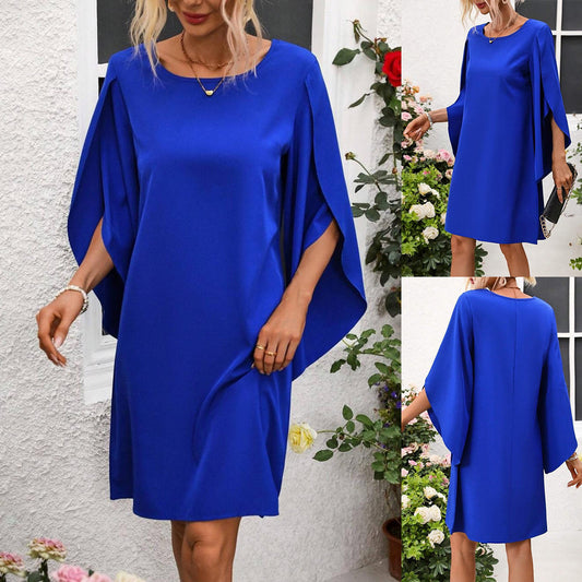 Dame Elegant Cape-Ærme Kjole Stilla