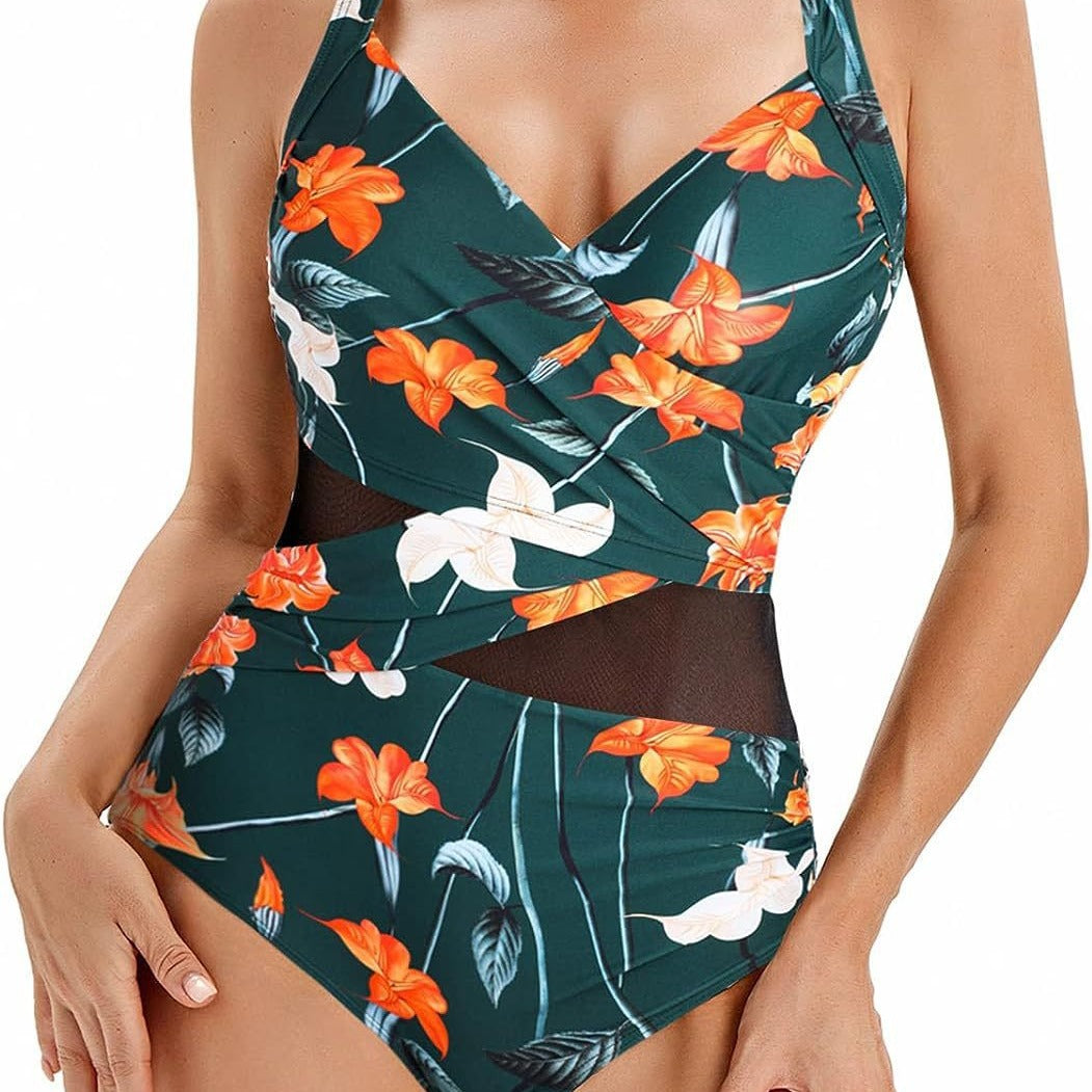 Dame Elegant Floral Wrap Én-delt Badedragt Stilla