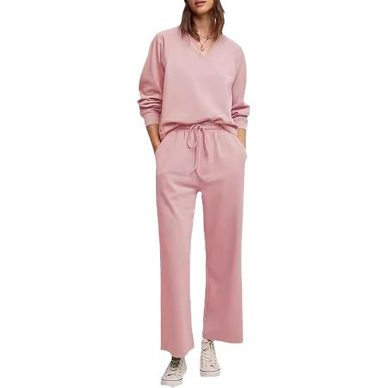 Damer komfortabel V-udskæring jumpsuit med bredt ben og elastisk talje Stilla