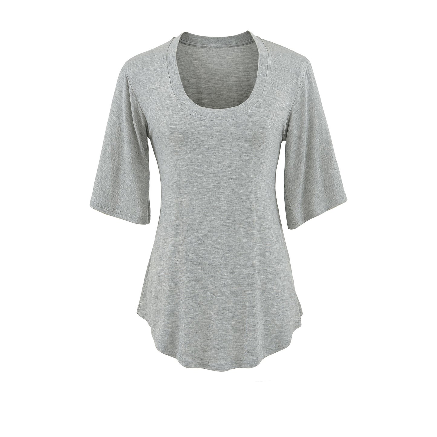 Dame afslappet oversized T-shirt med bred rund halsudskæring og åndbart materiale Stilla