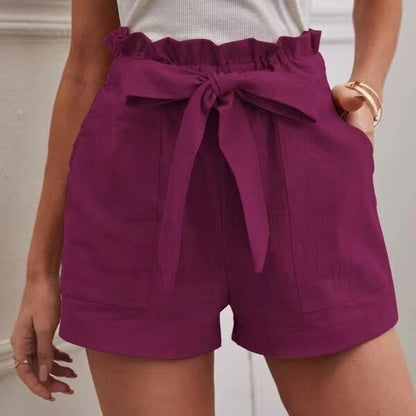 Dame Tailored Shorts med slips og praktiske lommer Stilla