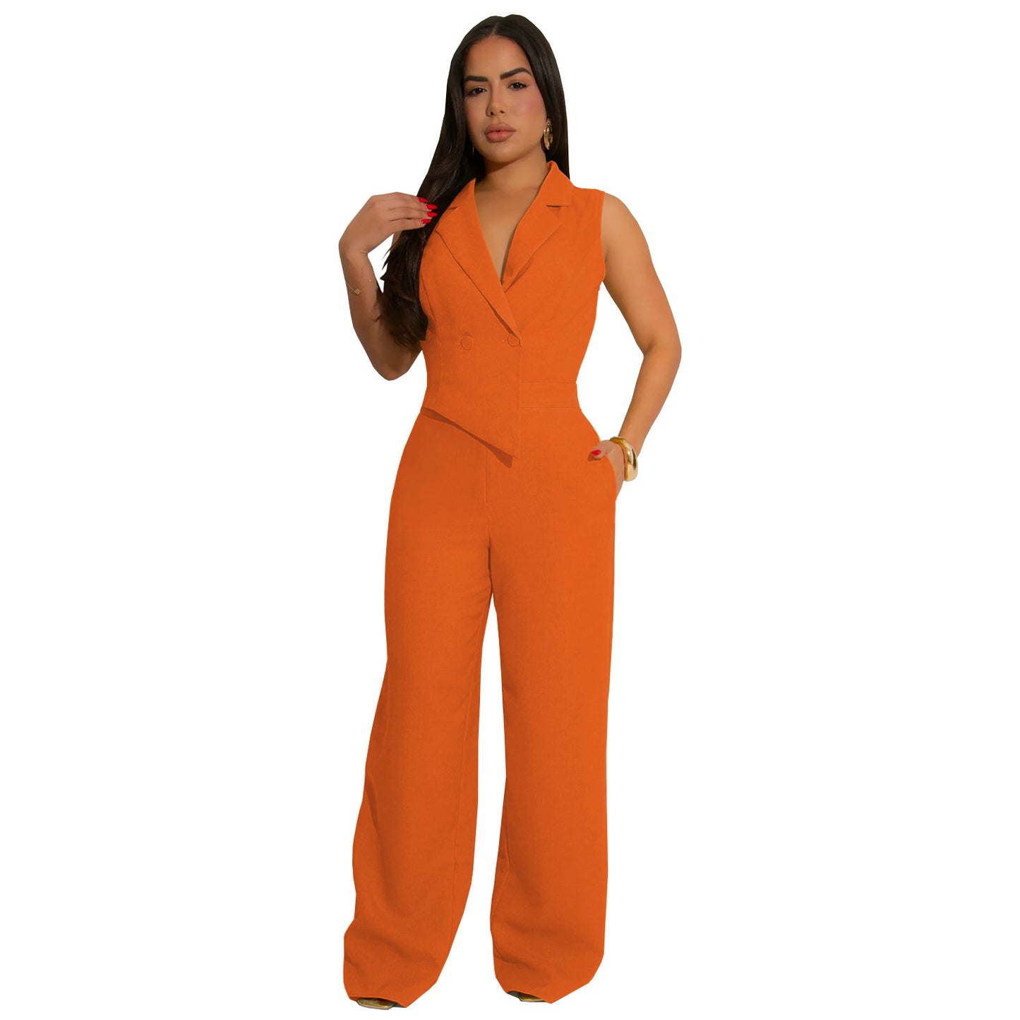 Dame Elegant heldragt med taljeret snit og flot reverskrave Stilla