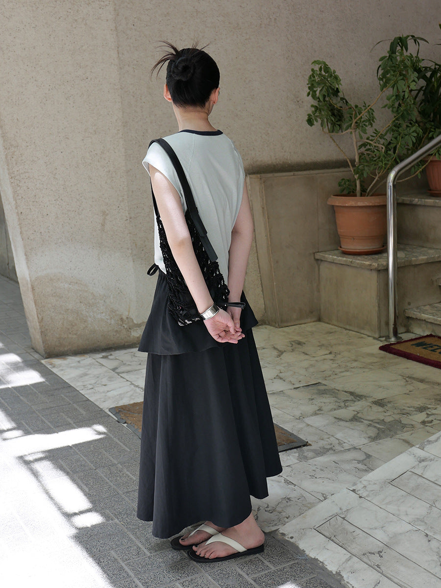 Dame afslappet kortærmet overdel med moderne ribdesign og komfortabel pasform Stilla