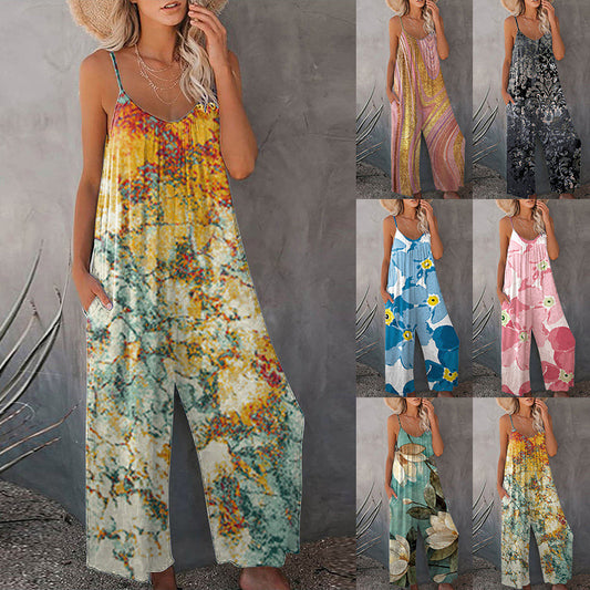 Dame Floral Print Maxi Jumpsuit Stilla