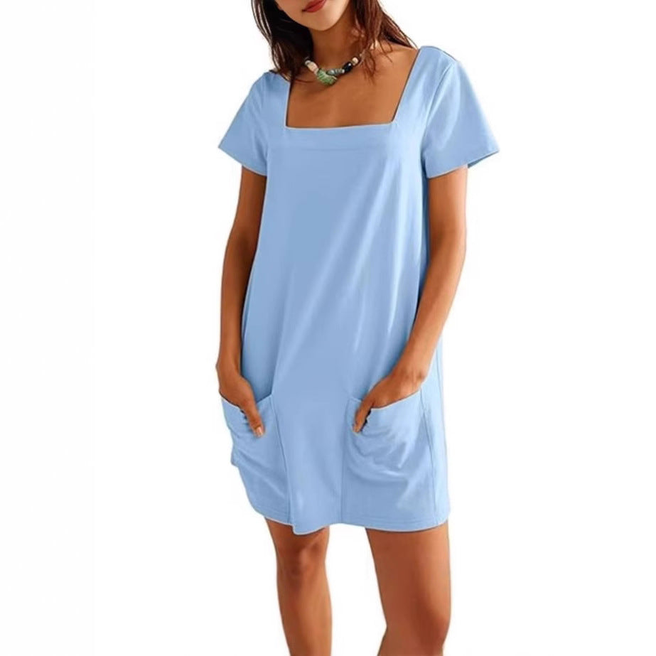 Dame afslappet kortærmet kjole Stilla