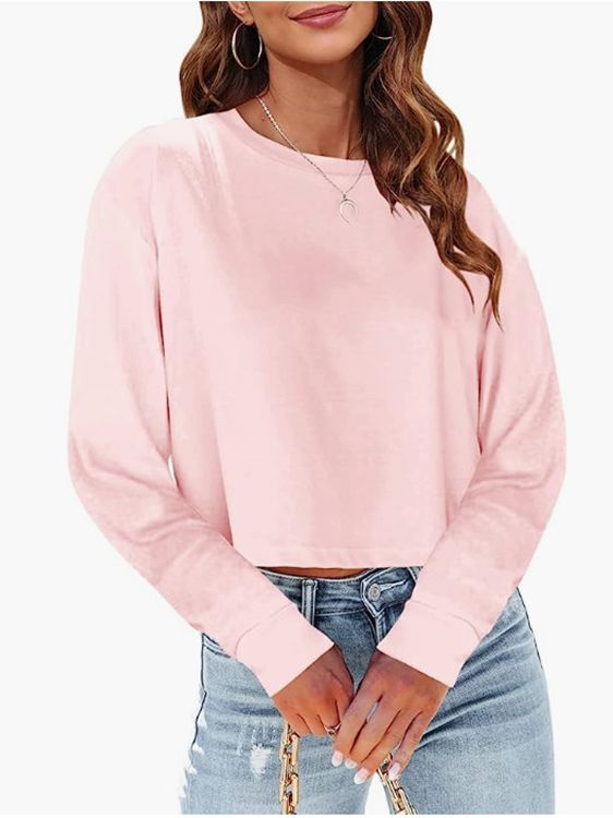 Dame Cropped Langærmet T-shirt med Pufærmer Stilla