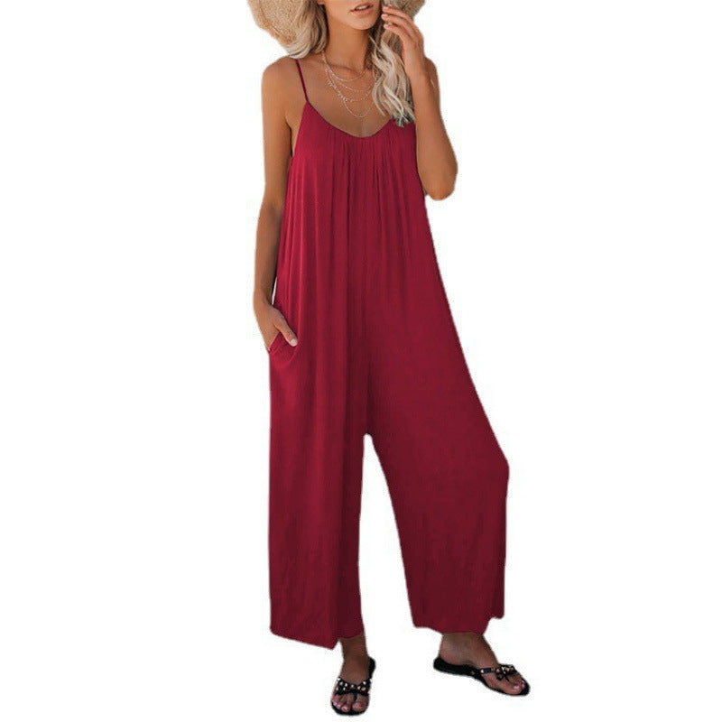 Dame let ærmeløs jumpsuit med lommer Stilla