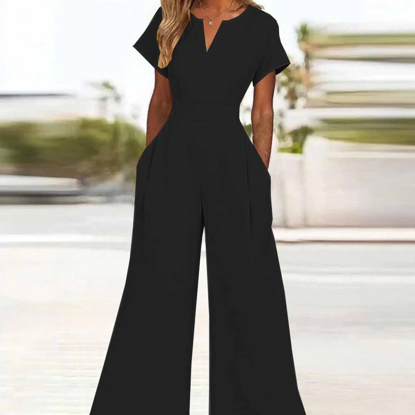 Dame bredbenet jumpsuit Stilla