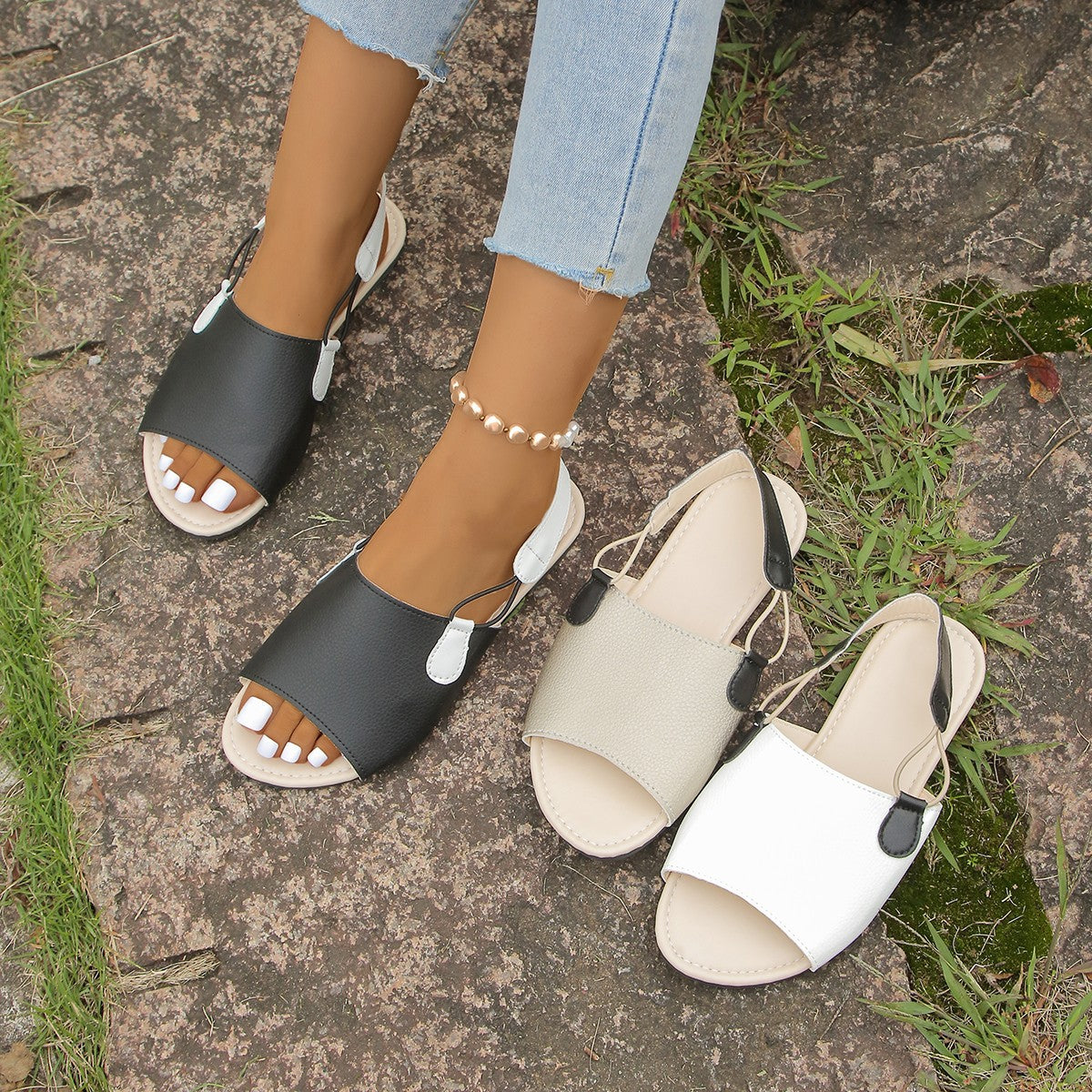 Dame åbne Sling-sandaler med fleksibel sål og moderigtigt design Stilla