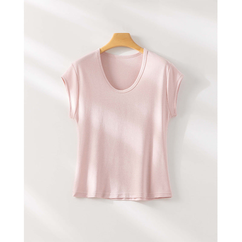 Femme Cap Sleeve Modal Blandingsmateriale Top Stilla