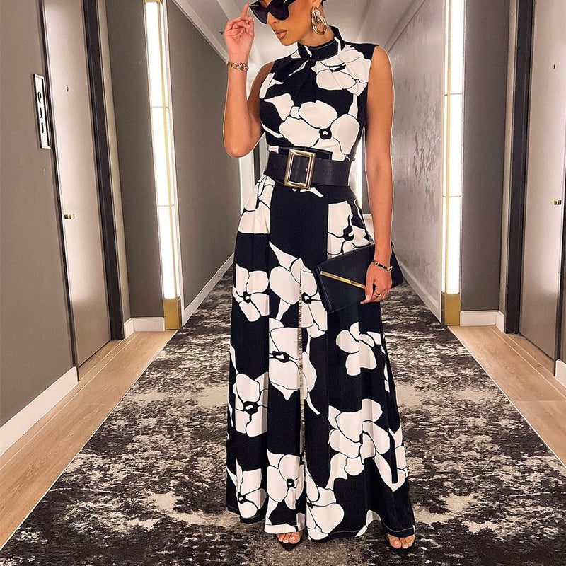 Dame Langærmet Jumpsuit med elegant snit og bredt ben Stilla