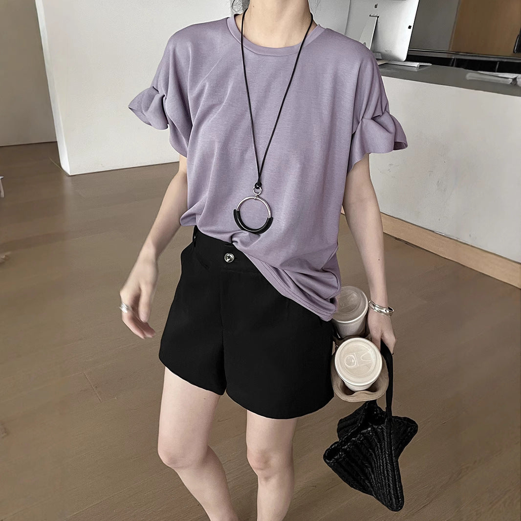 Dame afslappet oversized T-shirt med voluminøse ærmer Stilla