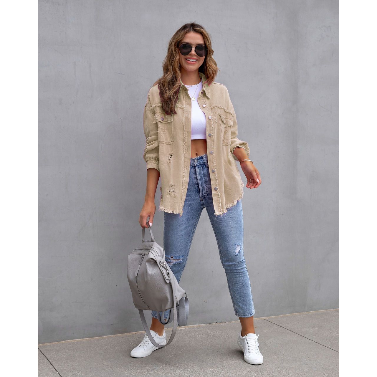 Stilla | Revnet Denim Casual Skjortejakke