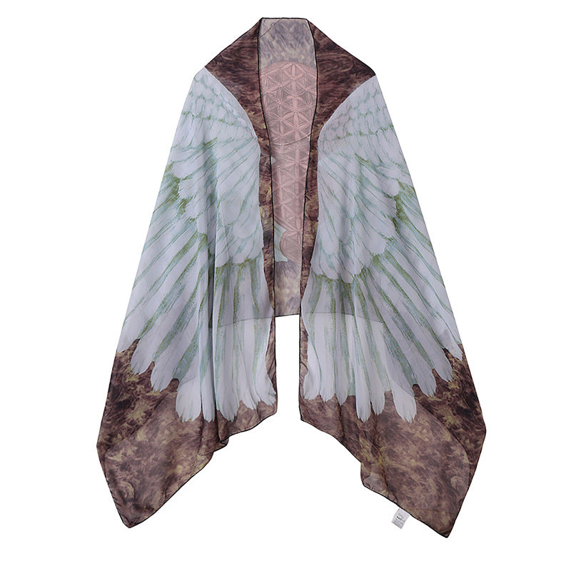 Dame elegant fjer-overkast lavet af let materiale med kunstfærdigt design Stilla