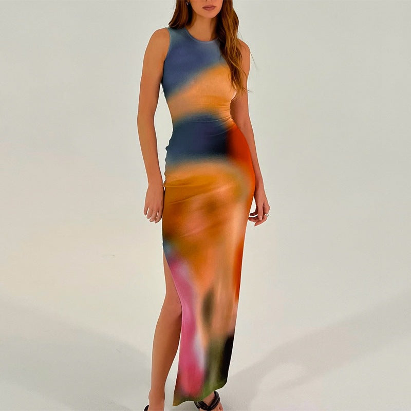 Dame Abstract Art Maxi Kjole Stilla