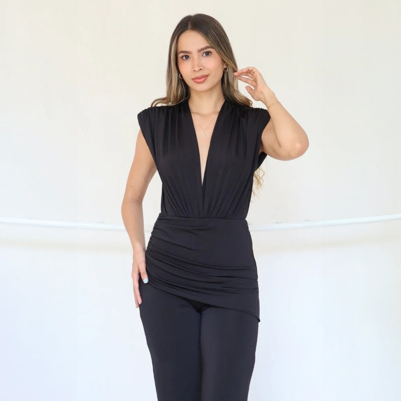 Dame Elegant Jumpsuit med figurformende overdel og smal ben Stilla