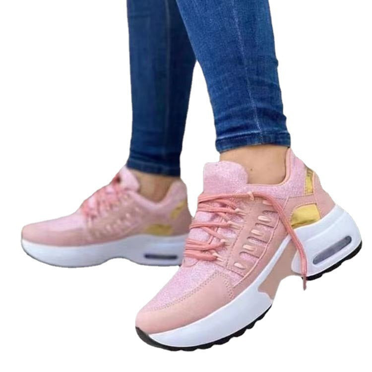 Dame Sporty Sneakers med moderigtigt holografisk overdækning og dæmpende komfort såldesign Stilla