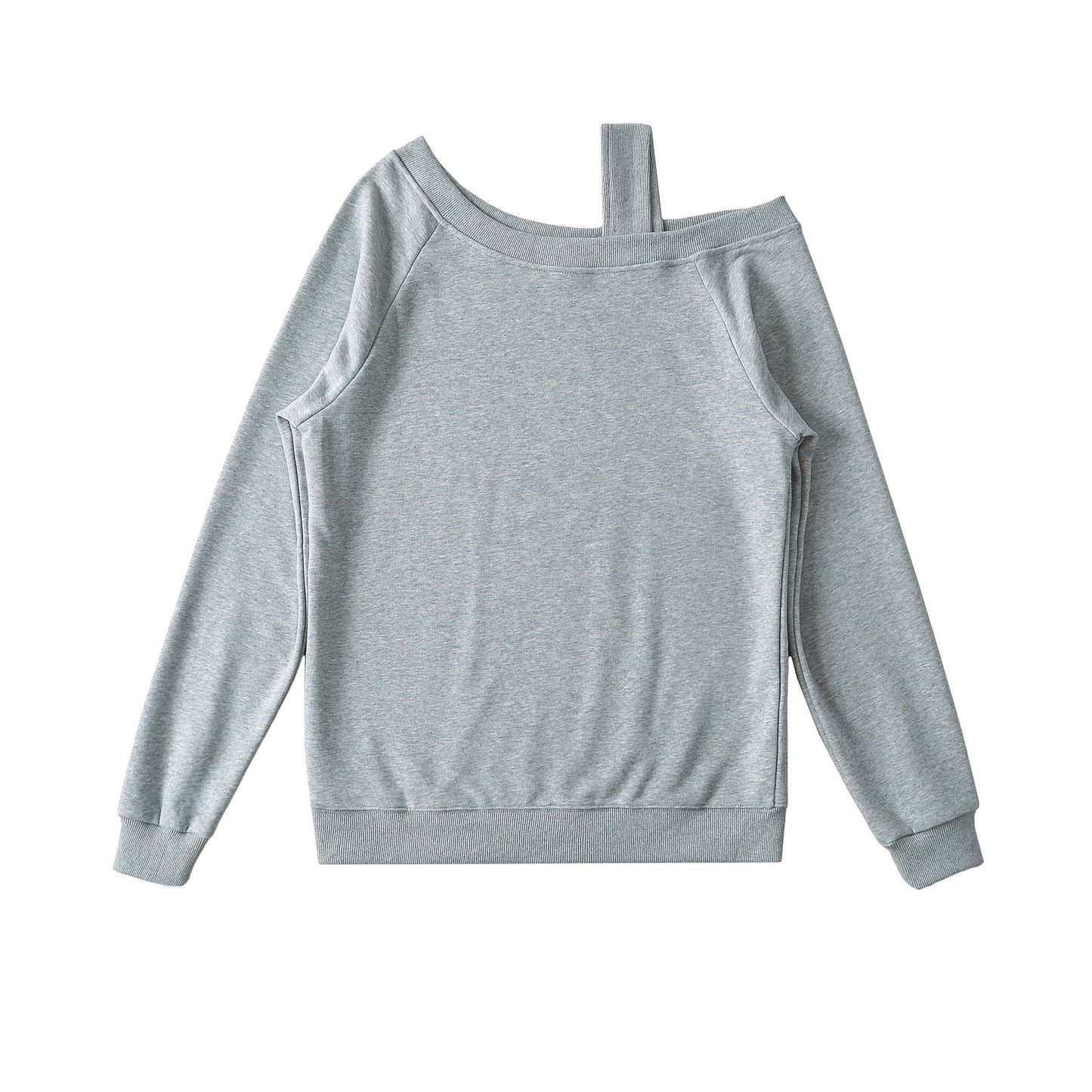 Dame afslappet Off-Shoulder Pullover med elastisk linning og fashionable detaljer Stilla