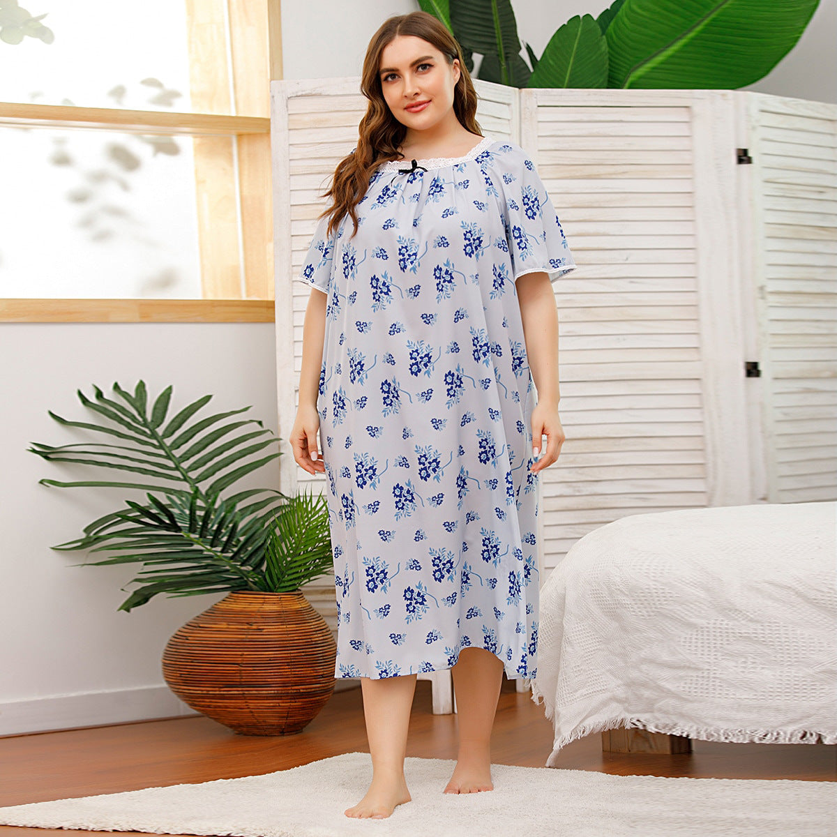 Stilla | Loungewear-Kjole Størrelse Plus Blonde Splicing Kjole