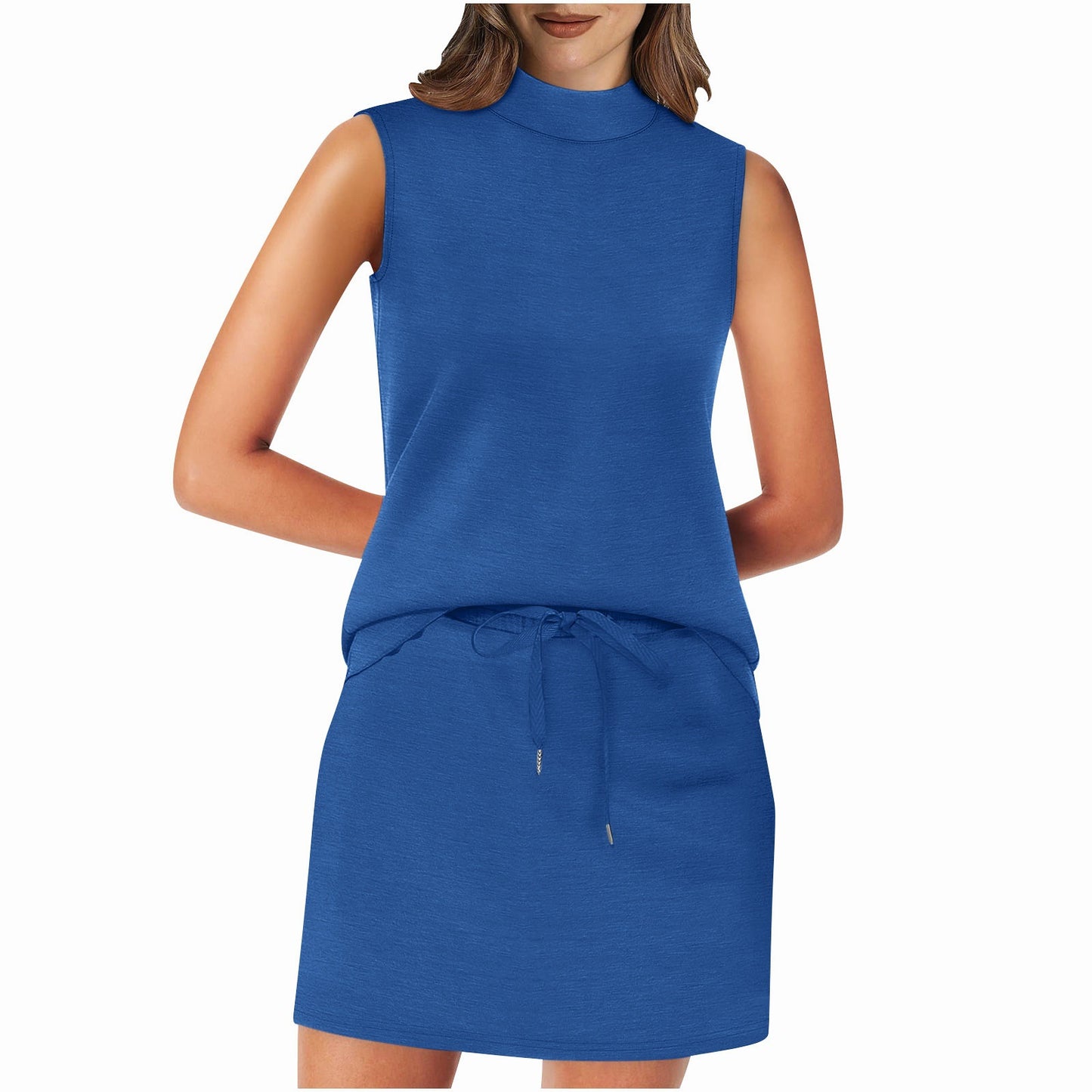 Dame afslappende Rundhalsshirt-Kjole Stilla